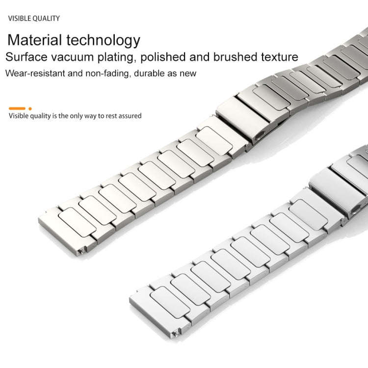 22mm Three Strains Uplift Jump Buckle Titanium Metal Watch Band(Silver)