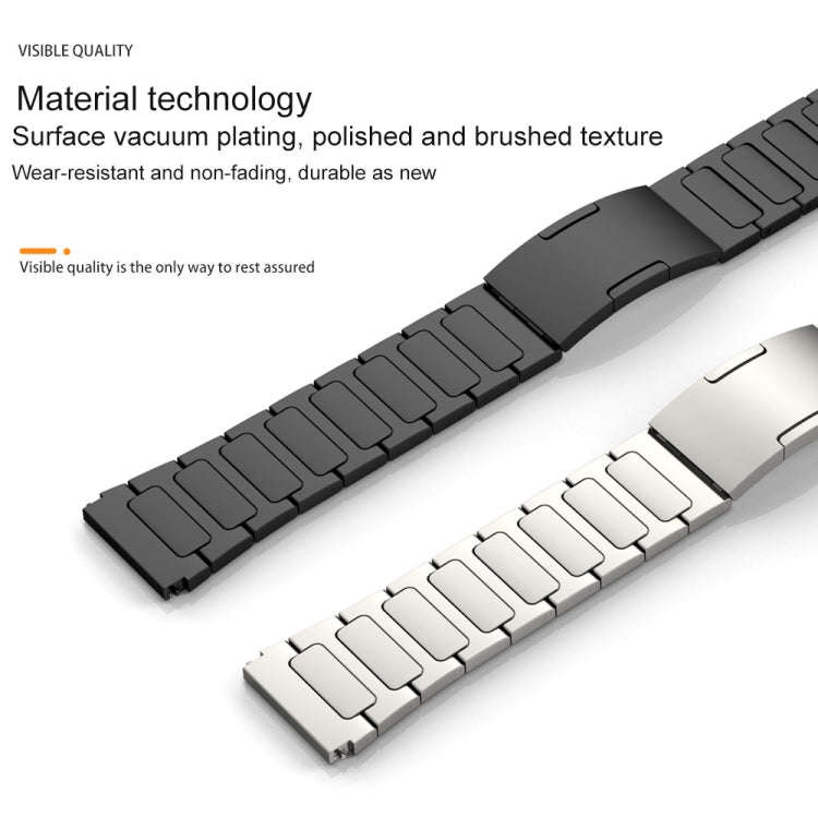 22mm Three Strains Uplift HW Buckle Titanium Metal Watch Band(Titanium Gray)