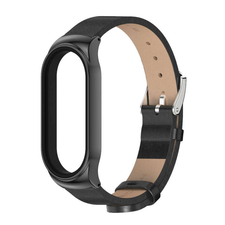 For Xiaomi Mi Band 8 Mijobs CS Case Microfiber PU Leather Watch Band(Black)