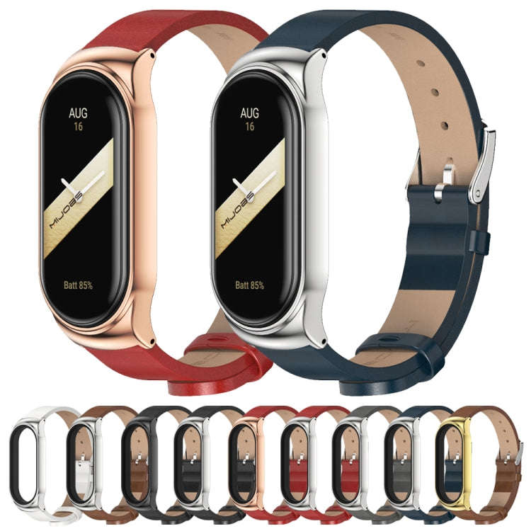 For Xiaomi Mi Band 8 Mijobs CS Case Microfiber PU Leather Watch Band(Black)