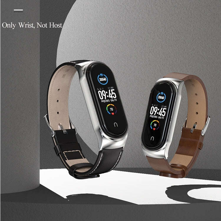 For Xiaomi Mi Band 8 Mijobs CS Case Microfiber PU Leather Watch Band(Black)