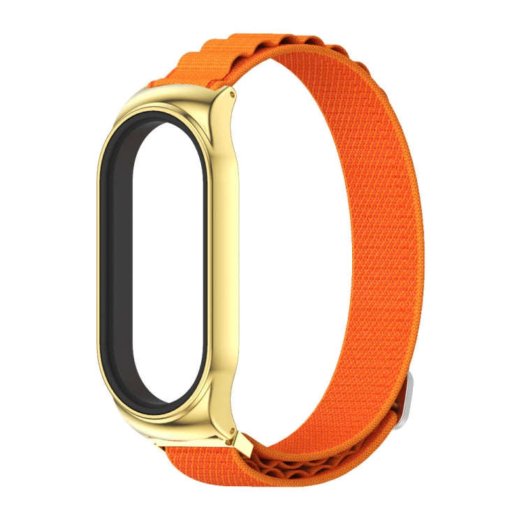 For Xiaomi Mi Band 8 Mijobs CS Case Nylon Breathable Watch Band(Orange Gold)