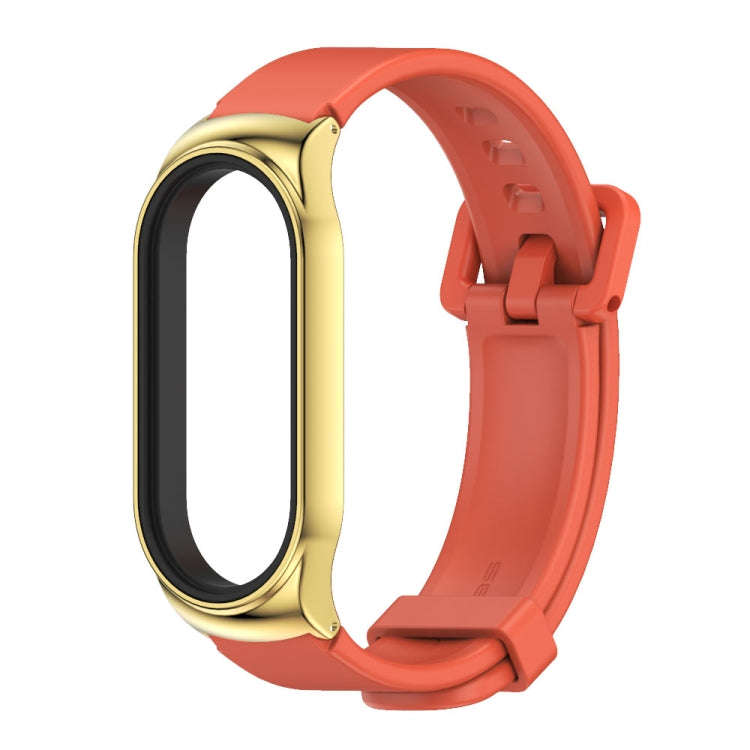 For Xiaomi Mi Band 8 Mijobs CS Case Silicone Watch Band(Orange Gold)