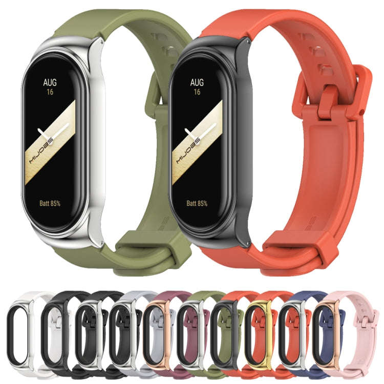 For Xiaomi Mi Band 8 Mijobs CS Case Silicone Watch Band(Orange Black)
