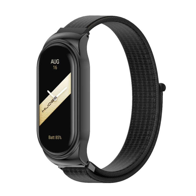 For Xiaomi Mi Band 8 Mijobs CS Case Breathable Nylon Loop Watch Band(Black)