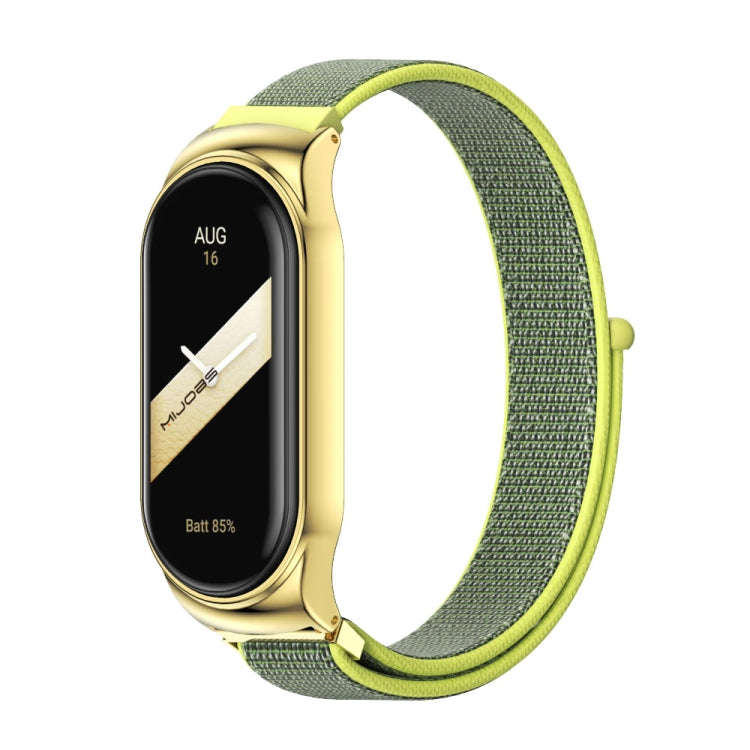 For Xiaomi Mi Band 8 Mijobs CS Case Breathable Nylon Loop Watch Band(Bright Yellow)