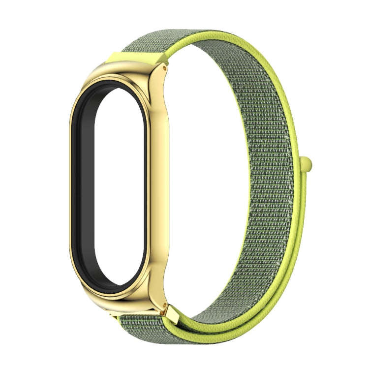 For Xiaomi Mi Band 8 Mijobs CS Case Breathable Nylon Loop Watch Band(Bright Yellow)