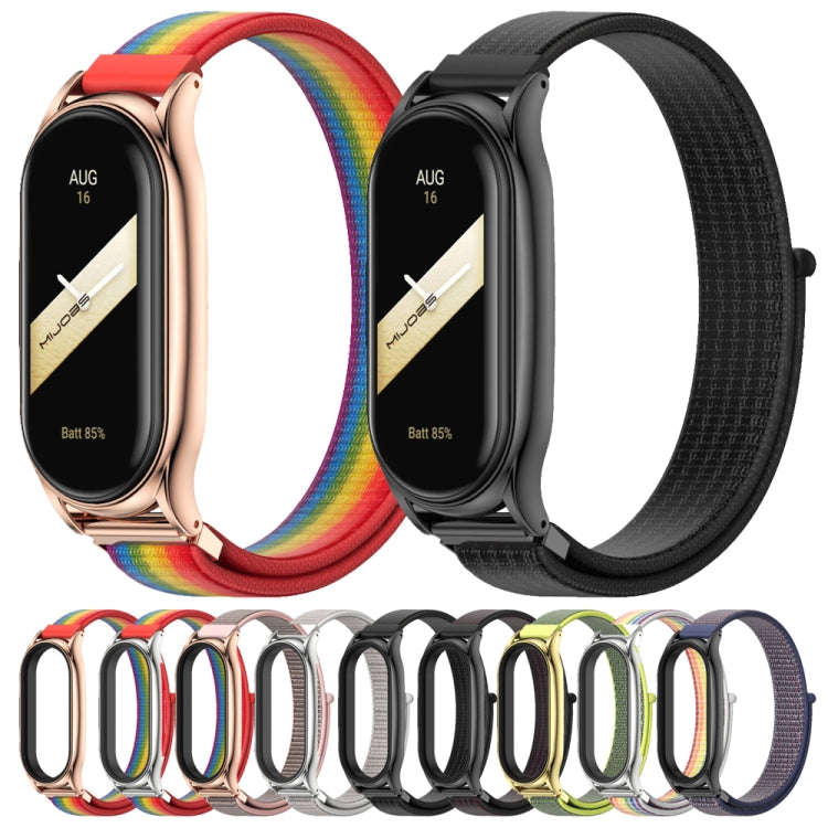 For Xiaomi Mi Band 8 Mijobs Plus Case Breathable Nylon Loop Watch Band(Black)