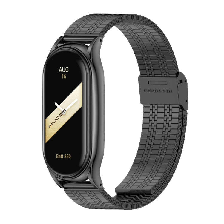 For Xiaomi Mi Band 8 Mijobs Plus Case Metal Watch Band(Black)