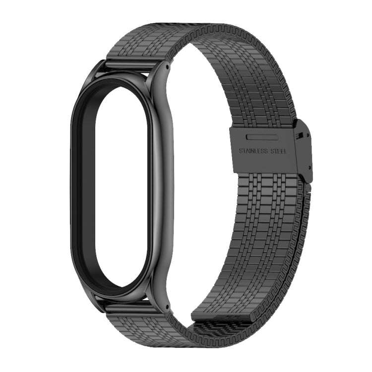 For Xiaomi Mi Band 8 Mijobs Plus Case Metal Watch Band(Black)