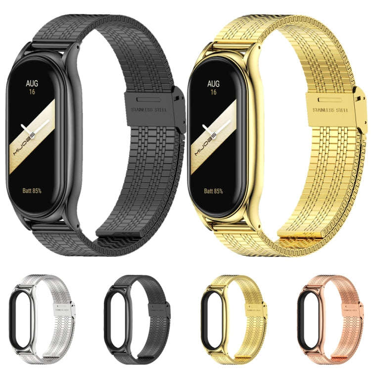 For Xiaomi Mi Band 8 Mijobs Plus Case Metal Watch Band(Silver)
