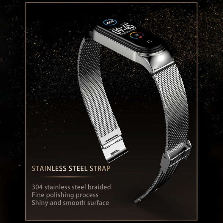 For Xiaomi Mi Band 8 Mijobs CS Case Milan Buckle Metal Watch Band(Silver)