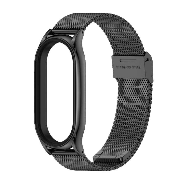 For Xiaomi Mi Band 8 Mijobs Plus Case Milan Buckle Metal Watch Band(Black)