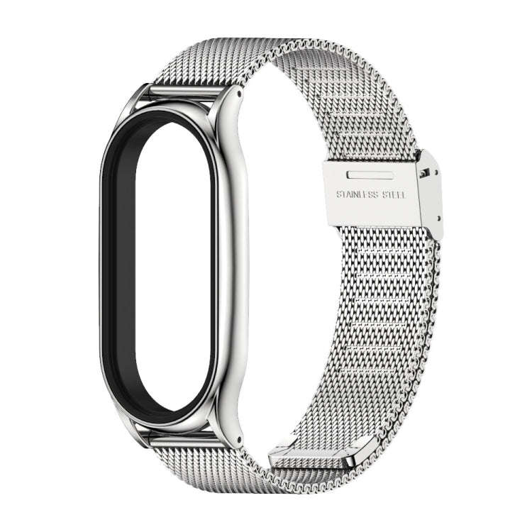 For Xiaomi Mi Band 8 Mijobs Plus Case Milan Buckle Metal Watch Band(Silver)