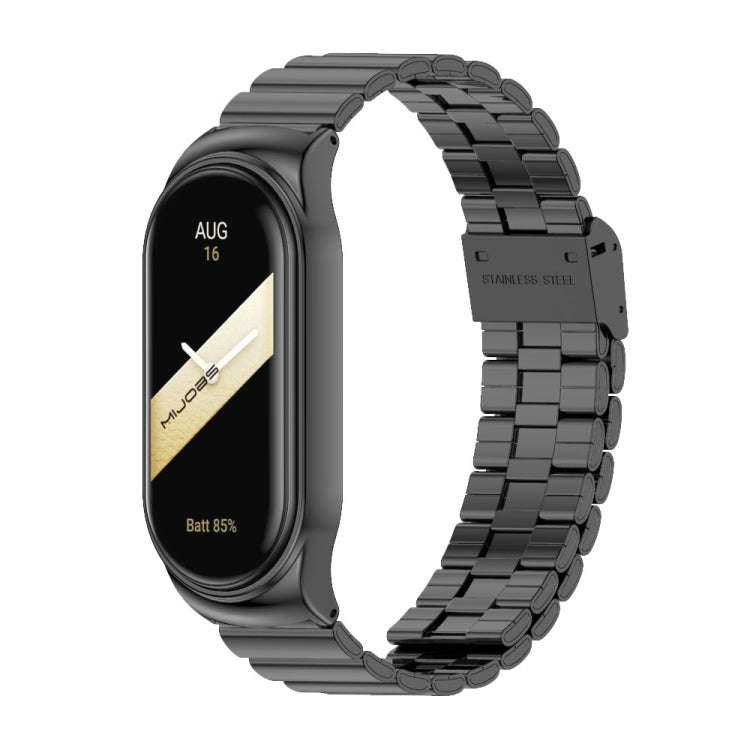 For Xiaomi Mi Band 8 Mijobs CS Case Bamboo Buckle Metal Watch Band(Black)