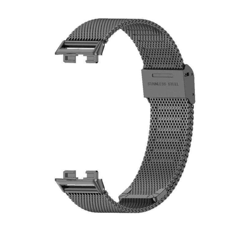 For Huawei Band 8 / 9 / 10 Mijobs Milan Buckle Stainless Steel Watch Band(Black)