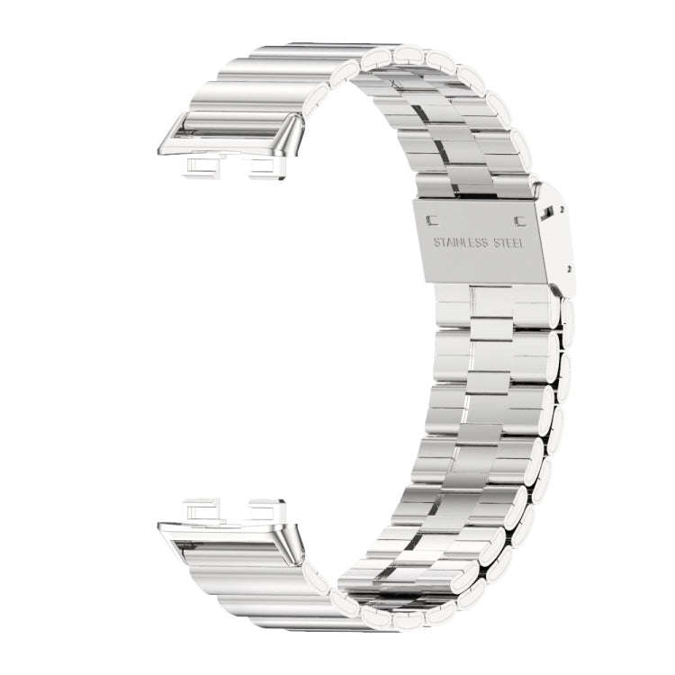 For Huawei Band 8 / 9 / 10 Mijobs Bamboo Buckle Stainless Steel Watch Band(Silver)