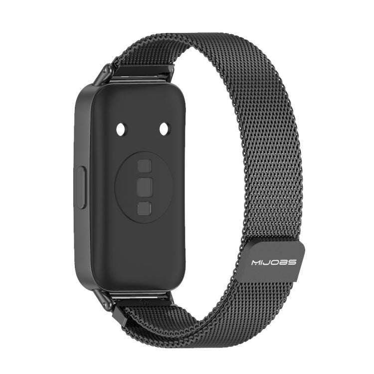For Huawei Band 8 / 9 / 10 Mijobs Milan Magnetic Stainless Steel Watch Band(Black)