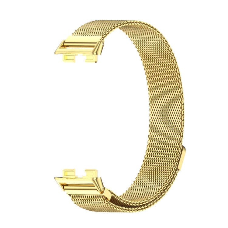 For Huawei Band 8 / 9 / 10 Mijobs Milan Magnetic Stainless Steel Watch Band(Gold)