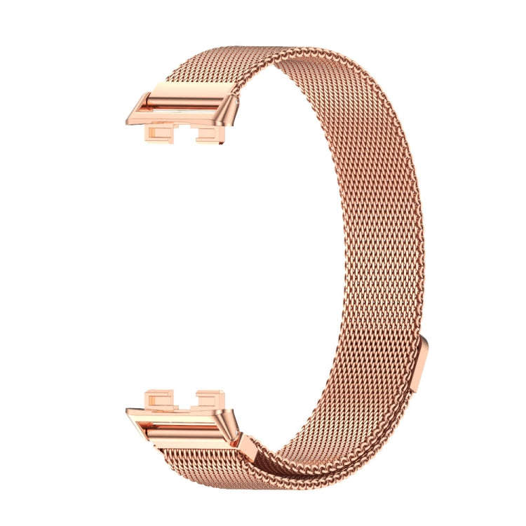 For Huawei Band 8 / 9 / 10 Mijobs Milan Magnetic Stainless Steel Watch Band(Rose Gold)