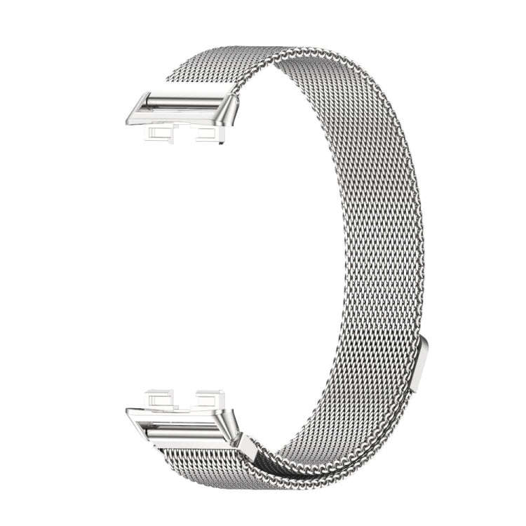 For Huawei Band 8 / 9 / 10 Mijobs Milan Magnetic Stainless Steel Watch Band(Silver)