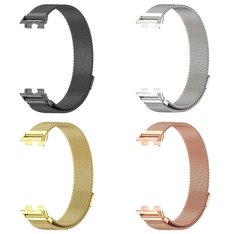 For Huawei Band 8 / 9 / 10 Mijobs Milan Magnetic Stainless Steel Watch Band(Black)