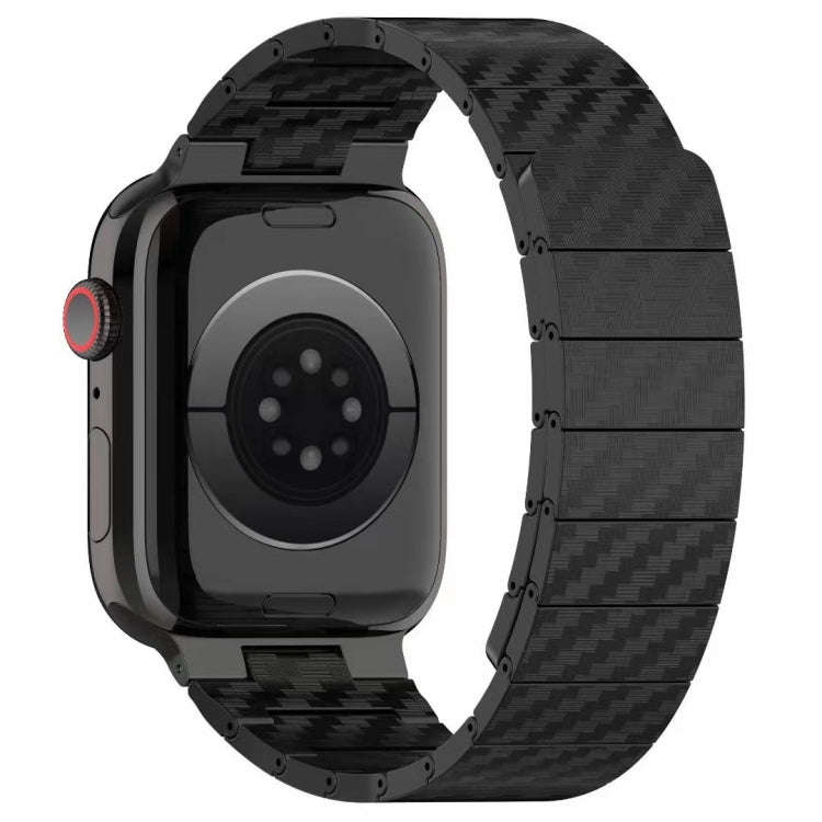 For Apple Watch Series 8 41mm Carbon Fiber Magnetic Loop Watch Band(Black)