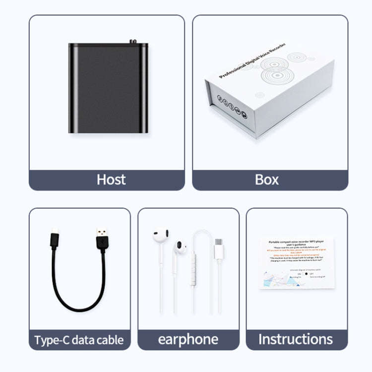 JNN Q8 Portable HD Noise Reduction Smart Voice Recorder, Memory:16GB