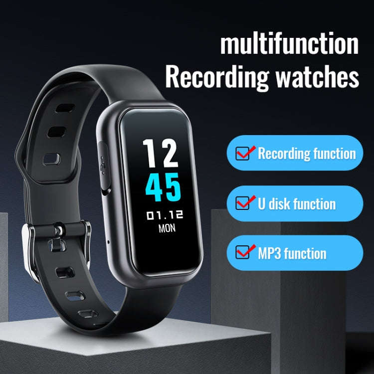 JNN S16 Smart HD Noise Reduction Bluetooth MP3 Voice Control Recording Bracelet, Memory:8GB