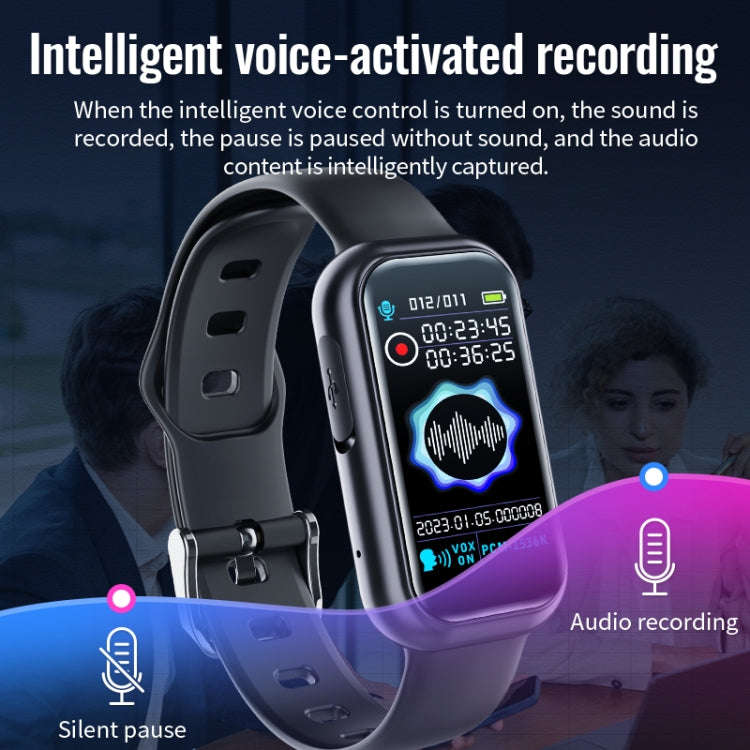 JNN S16 Smart HD Noise Reduction Bluetooth MP3 Voice Control Recording Bracelet, Memory:8GB