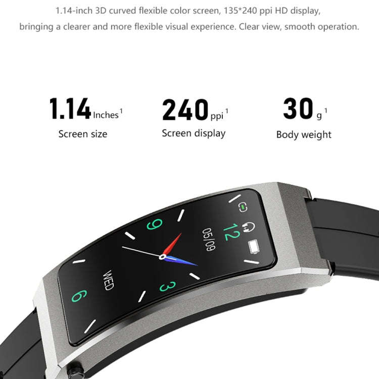 K13S 1.14 inch TFT Screen Silicone Strap Smart Calling Bracelet Supports Sleep Management/Blood O...