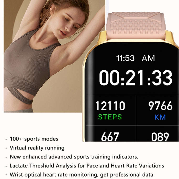 F12 2.02 inch Curved Screen Smart Watch Supports Voice Call/Blood Sugar Detection(Black)
