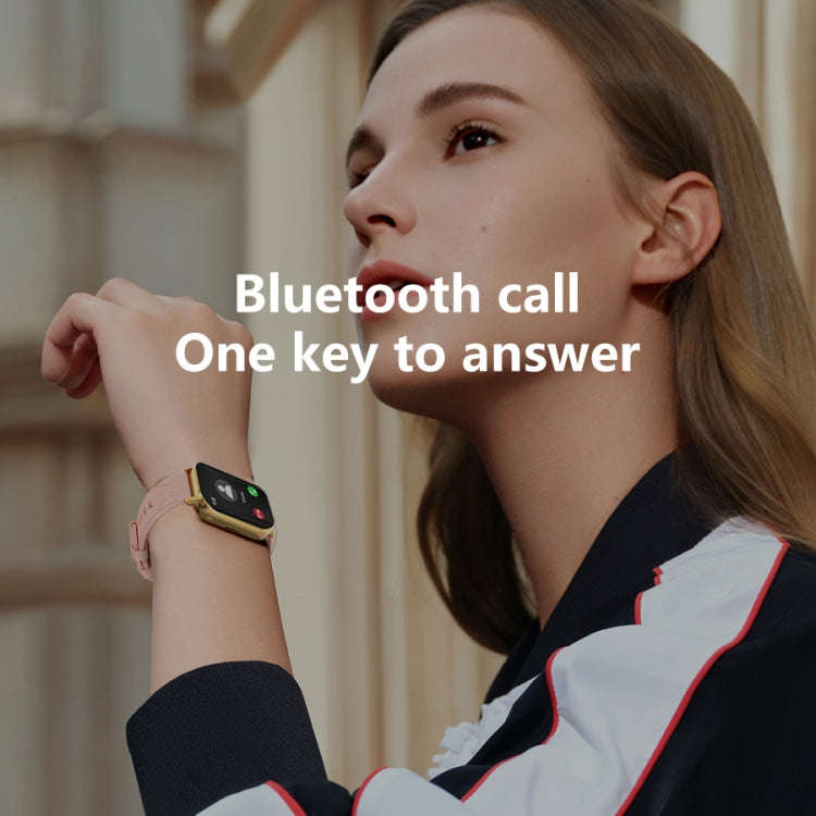 F12 2.02 inch Curved Screen Smart Watch Supports Voice Call/Blood Sugar Detection(Gold + Pink)