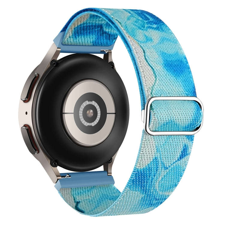 For Coros Pace 2 / Coros Apex 42mm 20mm Painted Colorful Nylon Woven Buckle Watch Band(Ocean Blue)