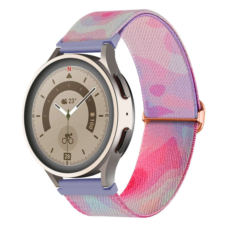 For Coros Pace 2 / Coros Apex 42mm 20mm Painted Colorful Nylon Woven Buckle Watch Band(Purple Blue)