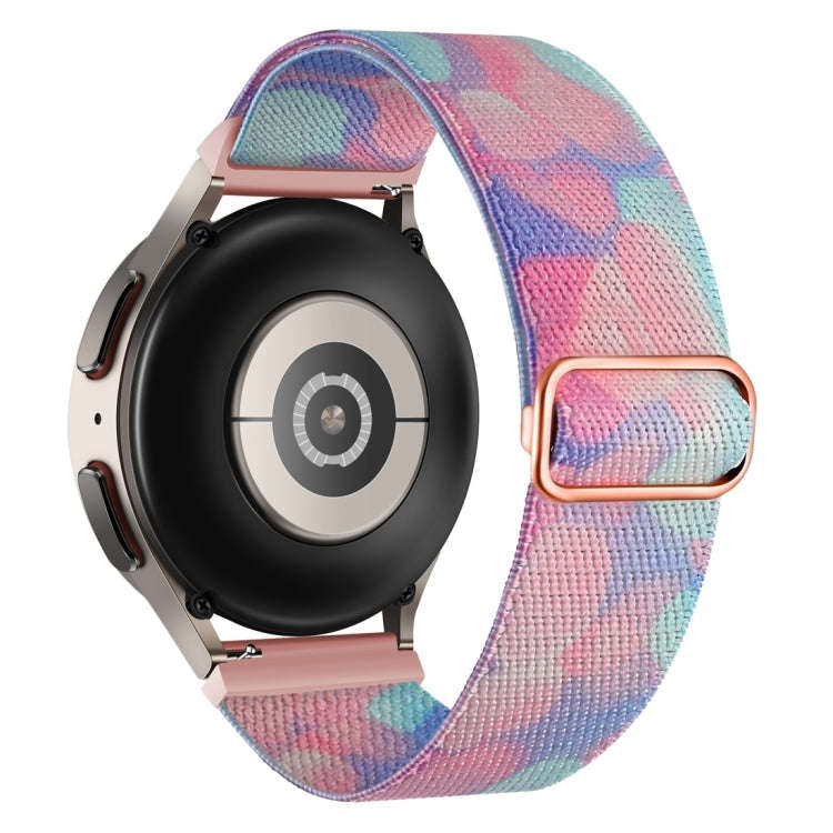 For Coros Pace 2 / Coros Apex 42mm 20mm Painted Colorful Nylon Woven Buckle Watch Band(Water Fluid)