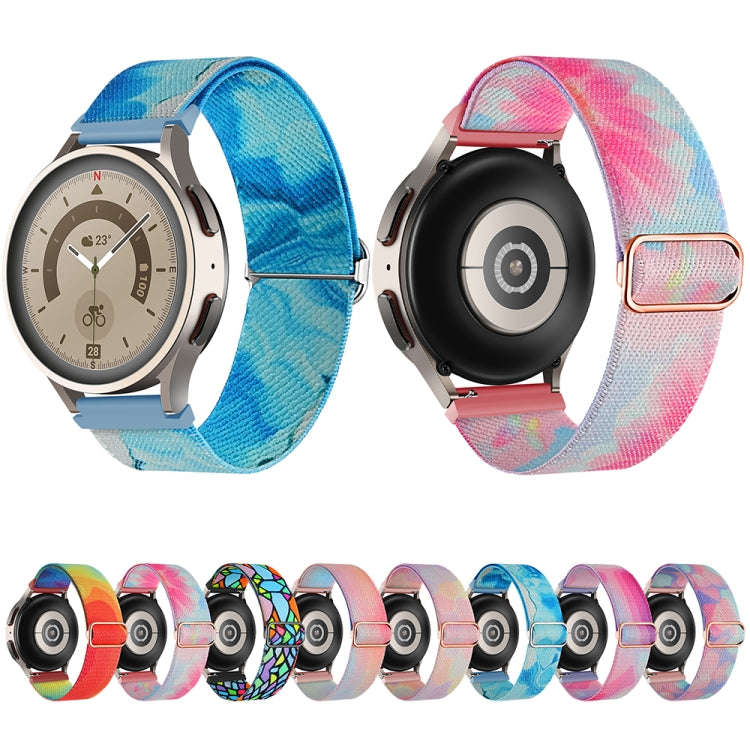 For Coros Pace 2 / Coros Apex 42mm 20mm Painted Colorful Nylon Woven Buckle Watch Band(Symphony B...