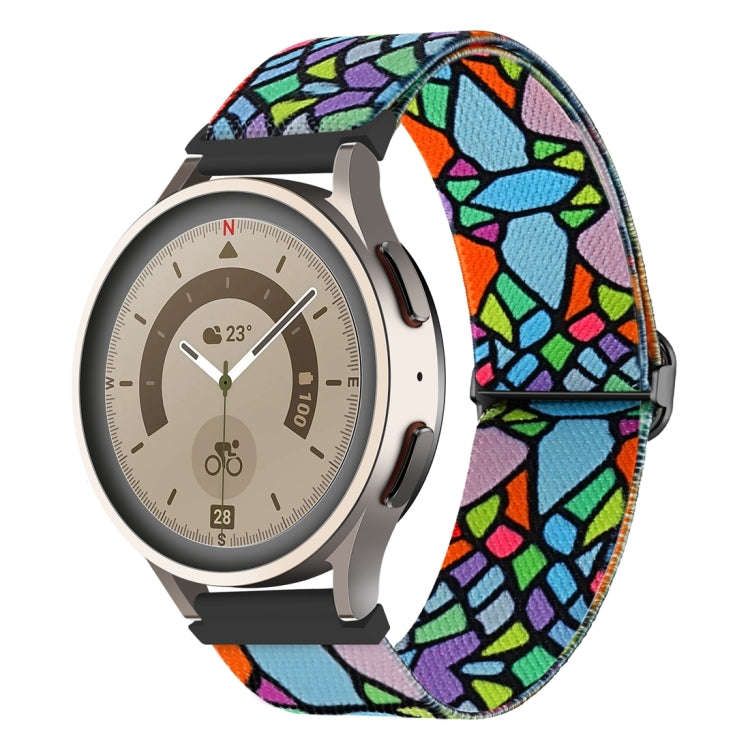 For Coros Apex Pro / Apex 46mm 22mm Painted Colorful Nylon Woven Buckle Watch Band(Geometric Rain...