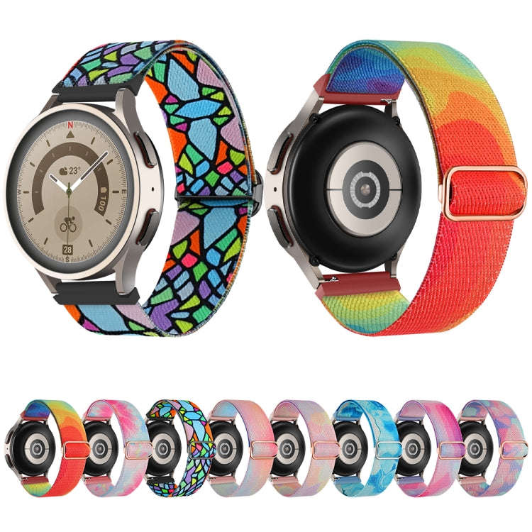 For Coros Apex Pro / Apex 46mm 22mm Painted Colorful Nylon Woven Buckle Watch Band(Geometric Rain...
