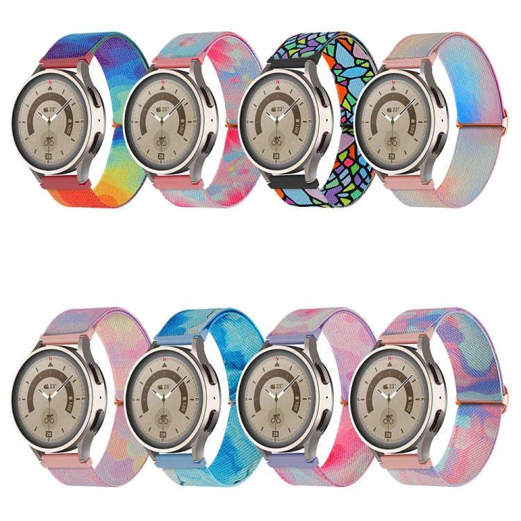 For Coros Apex Pro / Apex 46mm 22mm Painted Colorful Nylon Woven Buckle Watch Band(Symphony Bubbles)