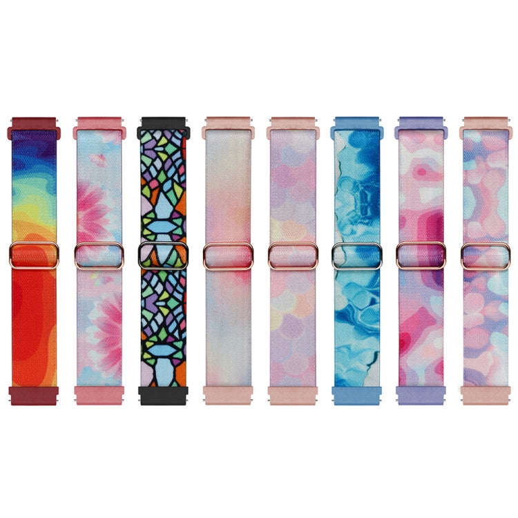 For Coros Apex Pro / Apex 46mm 22mm Painted Colorful Nylon Woven Buckle Watch Band(Symphony Aurora)