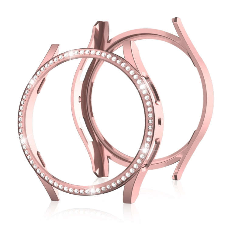 For Samsung Galaxy Watch 6 40mm Diamond Hollow PC Watch Protective Case(Pink)
