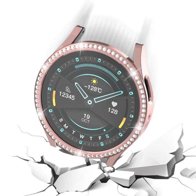 For Samsung Galaxy Watch 6 40mm Diamond Hollow PC Watch Protective Case(Pink)