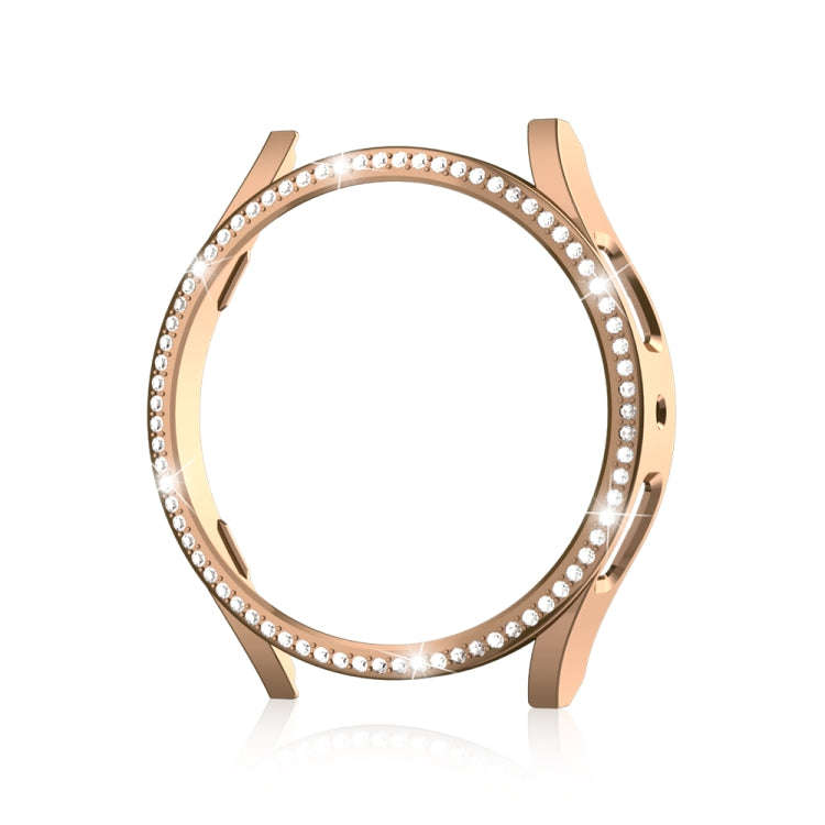 For Samsung Galaxy Watch 6 40mm Diamond Hollow PC Watch Protective Case(Rose Gold)