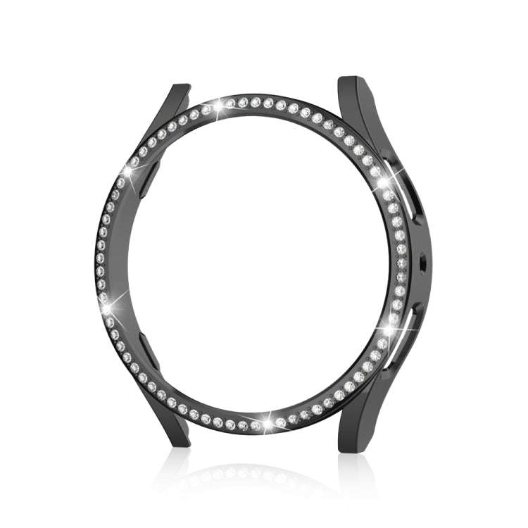For Samsung Galaxy Watch 6 44mm Diamond Hollow PC Watch Protective Case(Black)