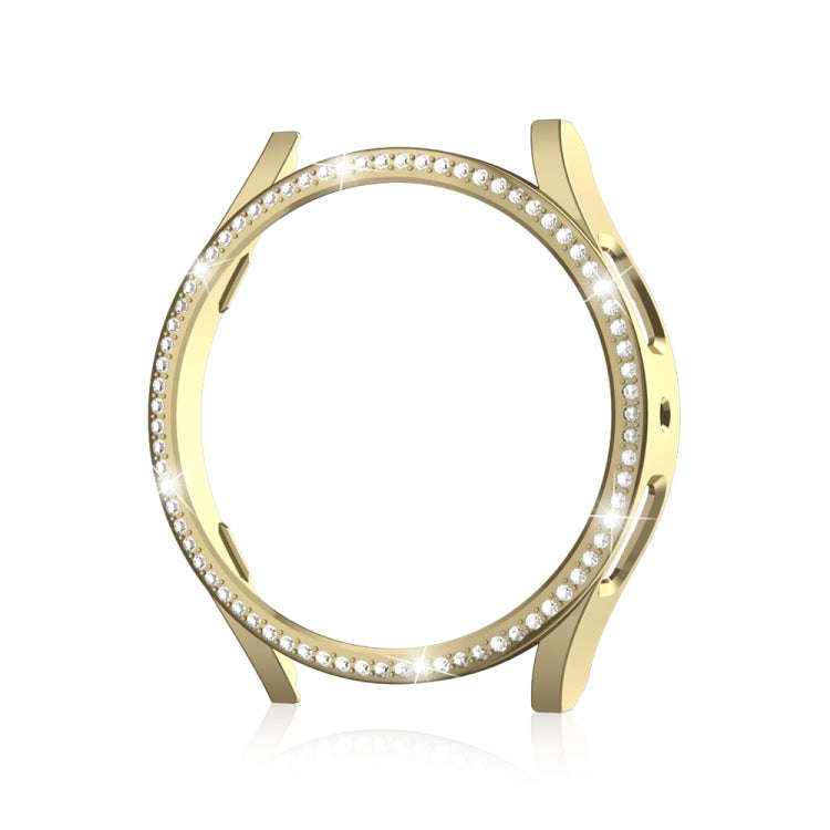 For Samsung Galaxy Watch 6 44mm Diamond Hollow PC Watch Protective Case(Gold)