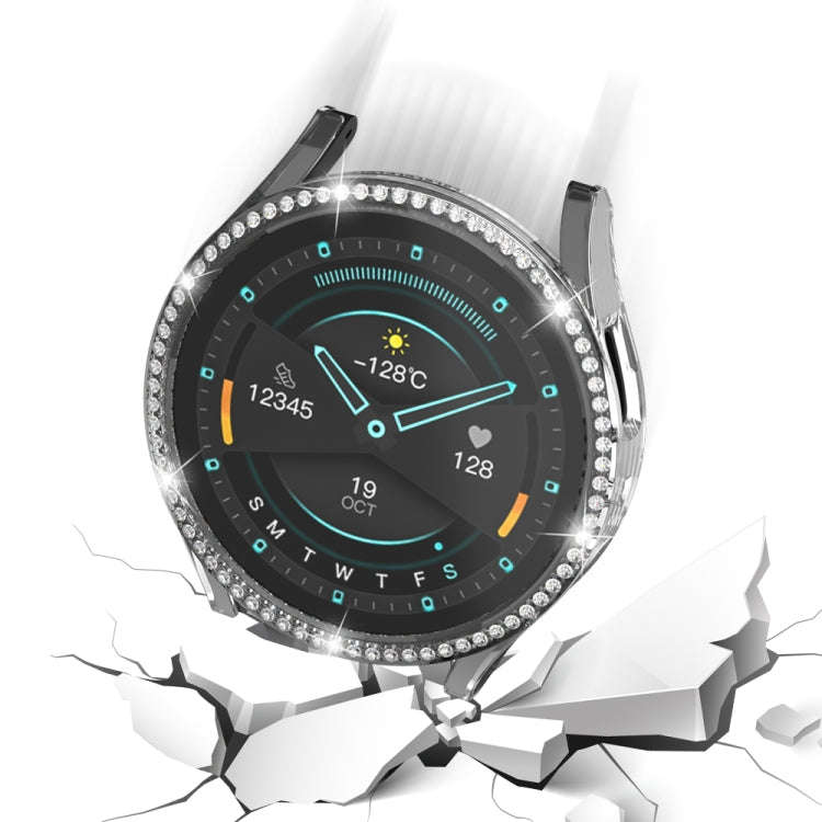 For Samsung Galaxy Watch 6 44mm Diamond Hollow PC Watch Protective Case(Transparent)