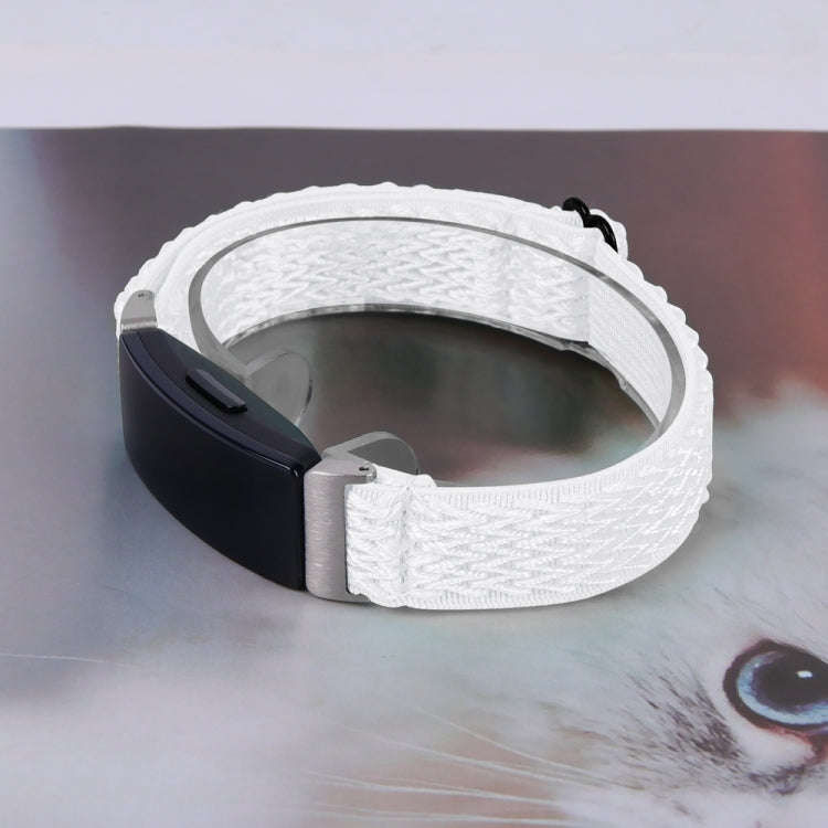 For Fitbit Inspire 3 Buckle Wave Braided Nylon Watch Band(White)