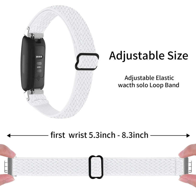 For Fitbit Inspire 3 Buckle Wave Braided Nylon Watch Band(White)