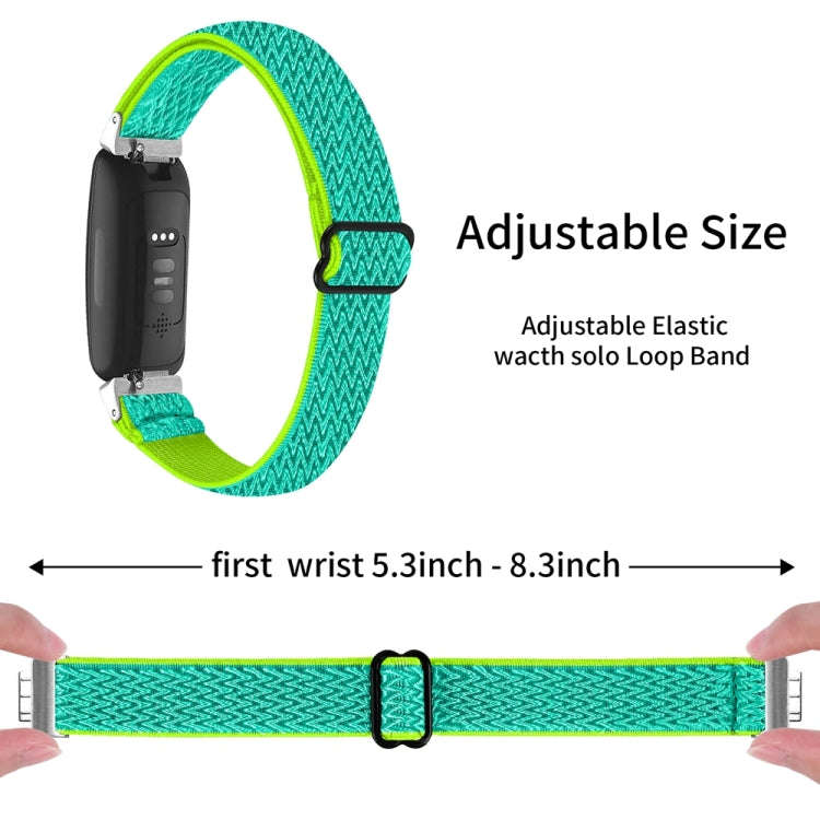 For Fitbit Inspire 3 Buckle Wave Braided Nylon Watch Band(Mint Green)